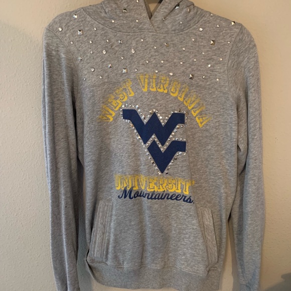 PINK Victoria's Secret Tops - PINK wvu hoodie 💙💛